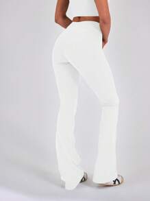 Musera Sport 高腰塑形喇叭运动紧身裤，仅限板式网球、网球、匹克球、健身房、秋季普拉提、日常休闲穿着。 - 白色 - 查看 2