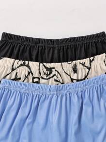 Set da 3 pezzi di maglietta a maniche corte e pantaloncini con motivo di orsetti cartoni animati, comodi, adatti per bambini più grandi