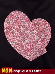 SHEIN Baby Girl Soft Knit Crew Neck Pullover Loose Fit Thick Sweatshirt, Suitable For Autumn And Winter - Black - View 5