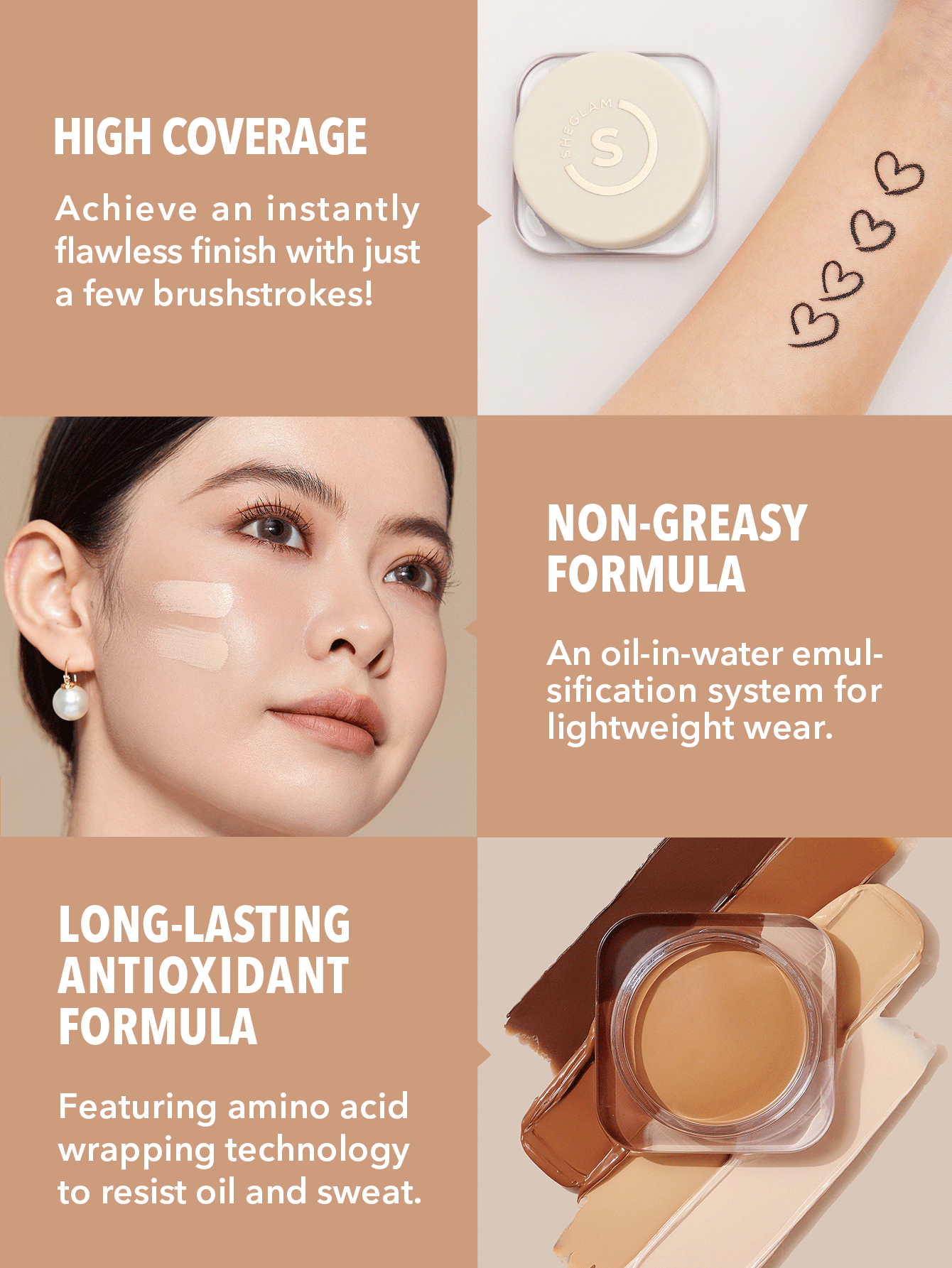 SHEGLAM Full Coverage 粉底膏-Chantilly - Chantilly - 查看 4