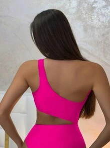 Swim SPRTY 1 件女式拼色连体拼接简约修身连体泳衣，适合夏季海滩度假 - 彩色 - 查看 5