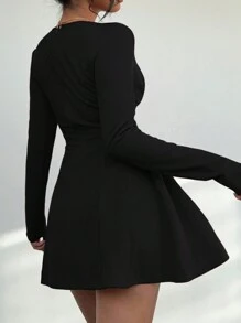 Aloruh Vestido mini sexy de mujer con cuello en V profundo