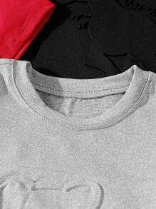 SHEIN Plus Size Toddler Boys Daily Casual Cute Spider, Bear, Dragon 3D Print Short Sleeve T-Shirt & Shorts 2pcs Set, Multi-Colors