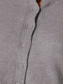 MUSERA Suéter con botones tejido para un brunch casual y elegante de primavera - Gris Claro - Ver 6