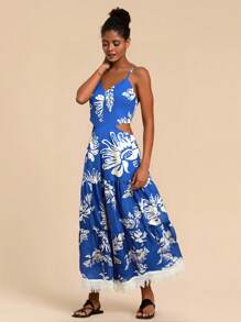 Travachic Women's Long Strap Casual Dress, Simple Elegant Everyday Wear - Blue - View 5