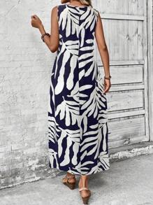 EMERY ROSE 女式复古花卉印花长款休闲夏季连衣裙 - 彩色 - 查看 2