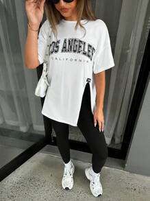 SHEIN Essnce 夏季两件套服装简约时尚日常休闲 - 黑與白 - 查看 5