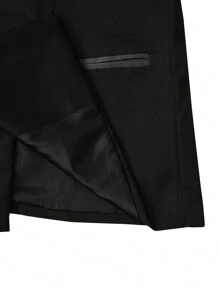 Manfinity Mode Men's Double-Breasted Suit Set: Jacket And Pants - Black - View 5