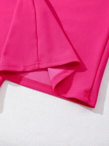 少女紫红色直筒紧身衣和连体裤，散发青春活力，兼具时尚与优雅 - 玫紅色 - 查看 7