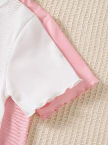 2pcs/Pack Girls Lash Print Heart Pattern Soft Round Neck Short Sleeve Long Nightgown Loungewear - Pink - View 7