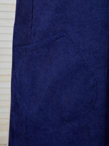 Set de 2 piezas: Blusa de manga larga con cuello y vestido para niñas preadolescentes - Azul Marino - Ver 8