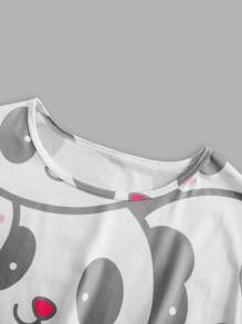 Cute Panda Print Men's Sleepwear Set - Multicolor - View 4