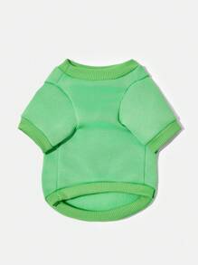 PETSIN 1 Pc Pet Dog/Cat Universal Green "Lucky Girl" Print Casual Round Neck Sweatshirt - Multicolor - View 6