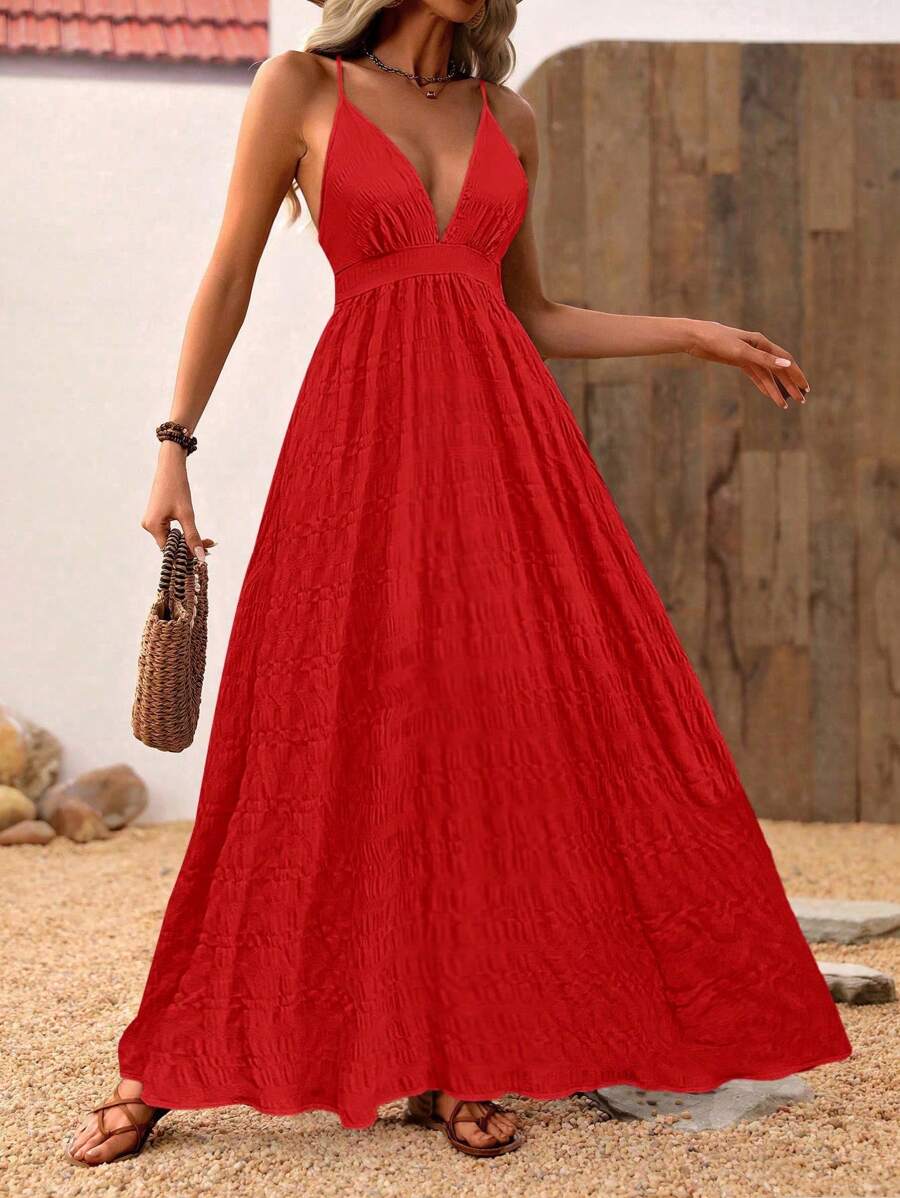 Breezaya Robe casual habillée enveloppante sans dos pour les vacances - robe casual moderne