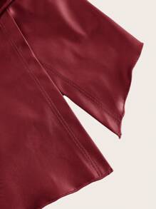 Siren Gaze Women Leather Top Fashionable Ruched Asymmetric Hem Tube Top, Suitable For Going Out And Parties Christmas Top Ruffle PU Leather Side Slit Hem Bandeau Crop Top