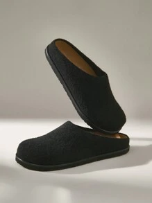 Solecia Thick Sole Slip-On Closed Toe Slippers For Women, New Style Autumn/Spring Shoes Spring Break Easter - Black - View 3