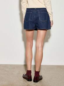 AiiRZ Classic A-Line Denim Mini Skirt Raw Indigo High Waisted Contemporary Urban Casual Versatile Spring Summer Fall Fashion Essential