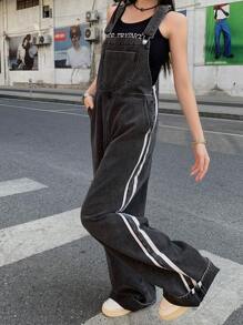 DAZY Women Casual Distressed Wash Denim Bib Overall Pants And Jumpsuit, Back To School Clothes Fall,Winter - Grey - View 4