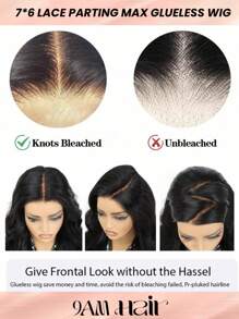 7X6 Flexible Closure All Ready Wig Pre Bleached Pre Plucked Pre-Cut Lace Front Melting Lace 7x6 Glueless Lace Closure Wig Long Body Wave Wigs 100% Human Hair 9AM HAIR - S1 - View 10