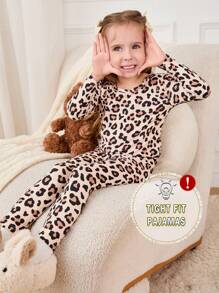 Cozy Pixies 2pcs Young Girl Wavy Pattern Soft Knitted Crew Neck Long Sleeve Top And Long Pants Snug Fit Pajama Set