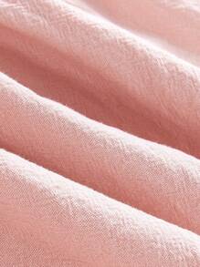 SHEIN Vintaside Kids Young Girls' Vacation Country Style Comfortable Linen Skirt,Holiday,Summer,Travel, School, Campus, College - Pink - View 3