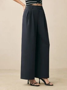 BizChic 灰色阔腿办公室女士裤，女士春夏阔腿裤 - 深灰色 - 查看 5