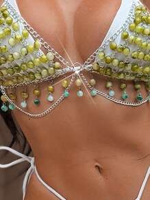 Swim SXY Springbreak Swim Beaded Shoulder Strap Festival Boho Beach Resort Body Chain For Summer Beach Vacation - Multicolor - View 6