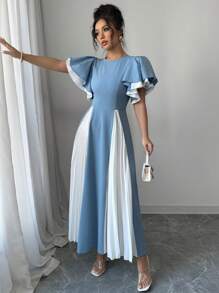 Modelyn 女士混纺面料收腰 A 字形连衣裙