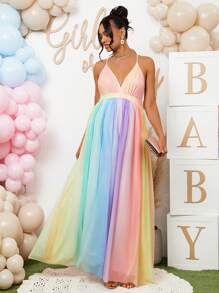 Loomaby Vestido casual con tirantes para mujeres embarazadas, sencillo y de moda para uso diario