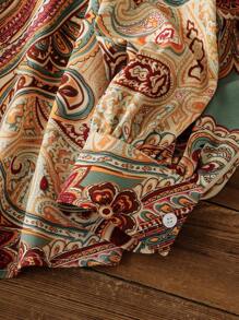 Lacomfia Koszula damska z długim rękawem i guzikami w dużym rozmiarze, z nadrukiem botanicznym