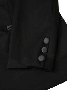 Manfinity Mode Men's Double-Breasted Suit Set: Jacket And Pants - Black - View 4