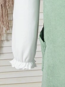 2pcs/Set Tween Girls Casual Long Sleeve Top And Dress Set - Mint Green - View 3
