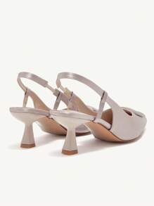 CUCCOO CHICEST 裸色扣带尖头高跟鞋，优雅通勤、休闲、派对、情人节、婚礼 - 杏色 - 查看 7