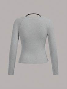 TaskEZ Simple Solid Color Long Sleeve Scrub Uniform Top