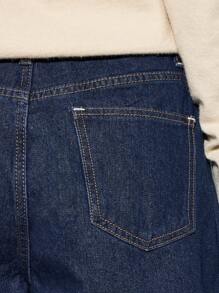 AiiRZ Classic A-Line Denim Mini Skirt Raw Indigo High Waisted Contemporary Urban Casual Versatile Spring Summer Fall Fashion Essential