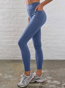 Musera Sport Ribbed High Waist Seam Detail Contour Active-Wear Leggings, Padel, Tennis, Pickleball Gym Fitness Yoga Pilates Fall Daily Casual