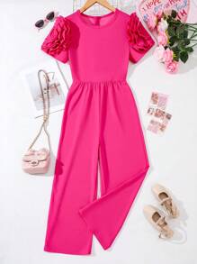 少女紫红色直筒紧身衣和连体裤，散发青春活力，兼具时尚与优雅 - 玫紅色 - 查看 10