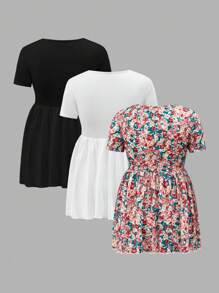 SHEIN Maternity T-Shirt, Simple Casual Design For Daily Wear - Multicolor - View 2