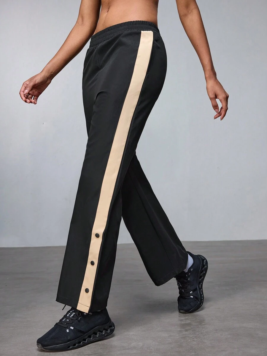SHEIN Women Sports Pants, Minimalist Style Casual Daily Wear - Black - View 1