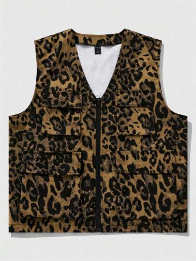 【即完売】Us Fake Fur Leopard Zip Up Vest SOFT FAUX FUR HOODED LEOPARD VEST | PURPLE LEOPARD BOUTIQUE