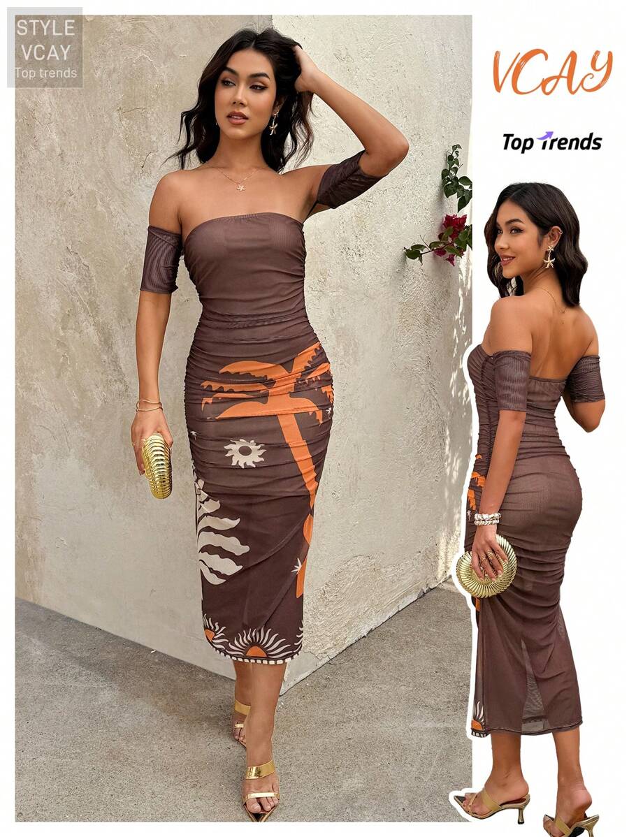 Breezaya Vestido largo con estampado floral, de estilo resort de moda para mujer