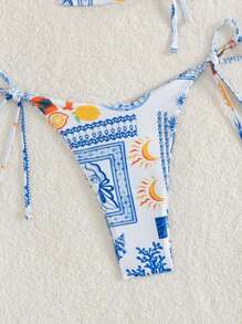 Swim Mod Swim 3Pcs Set Summer Beach Vacation Outfits Woman Bikini Sets - Multicolor - View 3