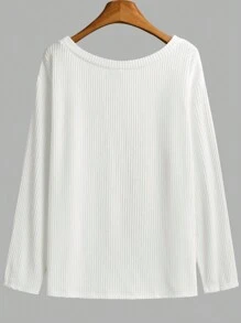 SHEIN LUNE Women Tie Dye Print Casual Loose Long Sleeve T-Shirt Fall Cloth For Women - White - View 2