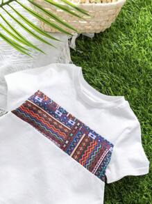 SHEIN Bộ 2 món áo thun cổ tròn màu tương phản thường ngày cho bé trai, quần short và mũ, trang phục 3 món, thích hợp cho mùa xuân hè, mặc ở nhà và ngoài trời, mặc khi đi du lịch và ngày lễ - Đỏ - Xem 7