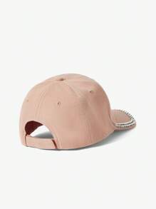 SHEIN SXY Shiny Rhinestone Embellished Baseball Cap, Minimalist & Practical Multipurpose - Khaki - View 9