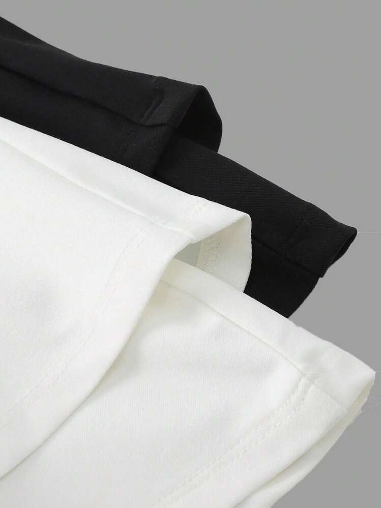 SHEIN Girlism Tween 女童休闲腰带简约风格短裤多件套 - 彩色 - 查看 9