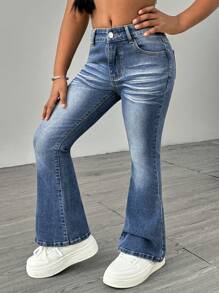 SHEIN Jeansy typu rurki dla dziewcząt w stylu outdoorowym