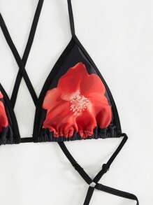 Swim Vcay Bestverkaufter blumenmusteriger, sexy Einteiler Badeanzug für Frauen, geeignet für Sommerurlaub am Strand, Pool, Hausparty, Musikfestival - Schwarz - Übersicht 5