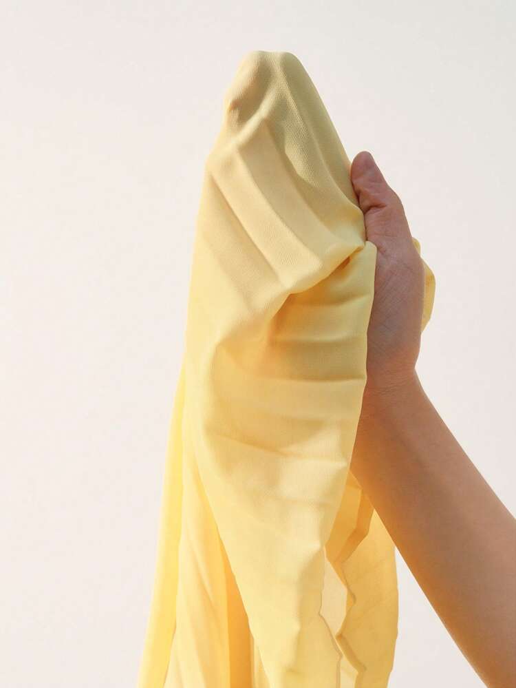 Vestido Midi Elegante de Manga Longa com Gola Modesta, Babados, Retalhos e Pregas, Romântico para Encontros à Noite, Looks de Primavera para Mulheres