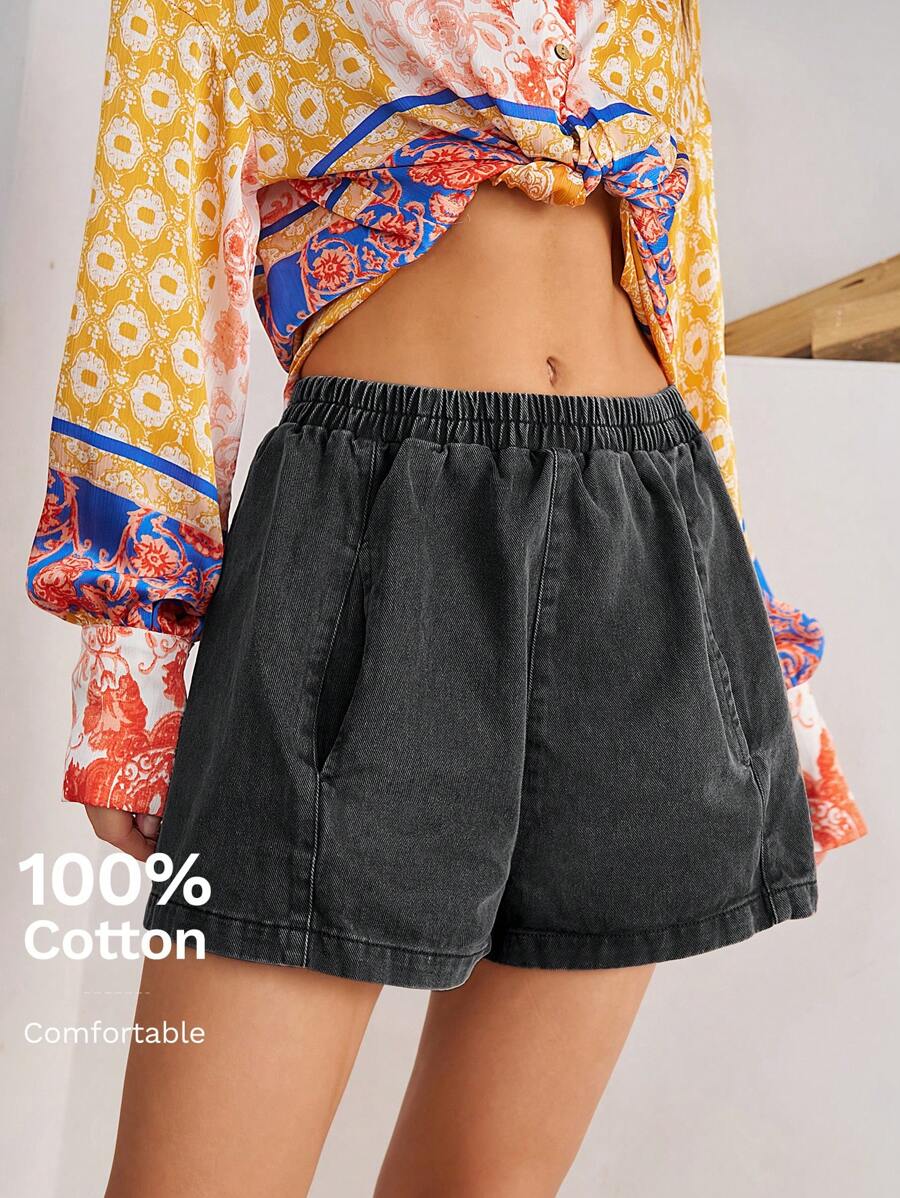 Bohemela 休闲中腰宽松棕色短裤